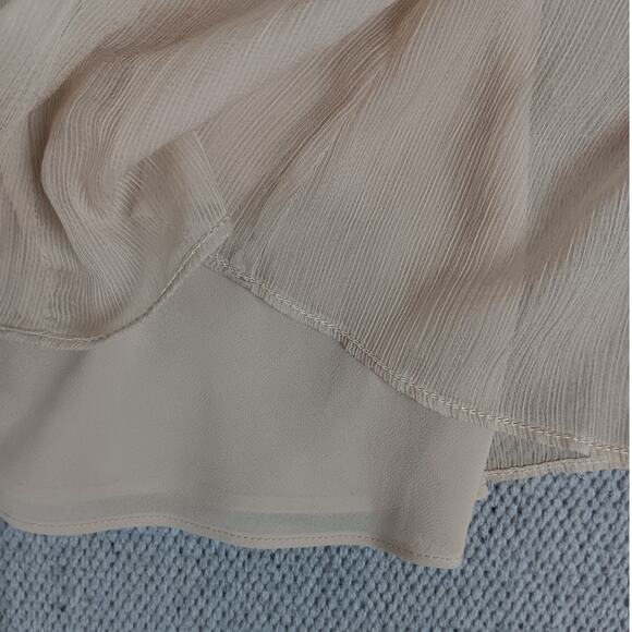 Studio M Rebecca Blouse Womens Large Wheat Brown Lined Shear Summer Casual - Picture 10 of 14